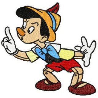 Pinocchio be quite embroidery design - Embroidery Design