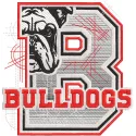 Embroidery design preview of the Georgia Bulldogs sketch logo, featuring clean lines and detailed stitching.
