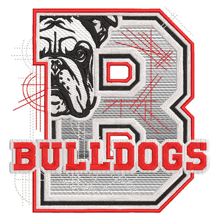 Georgia Bulldogs sketch logo embroidery design - Embroidery Design