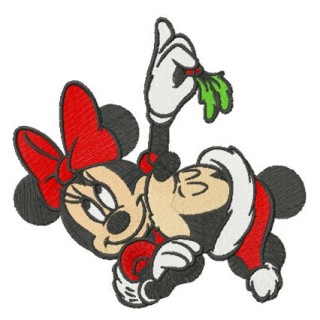 Kiss under mistletoe embroidery design - Embroidery Design