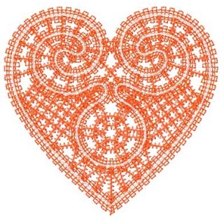 Heart lace decoration embroidery design - Embroidery Design