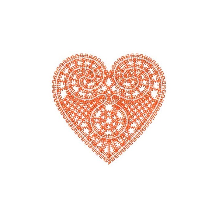 Heart lace decoration embroidery design - Embroidery Design