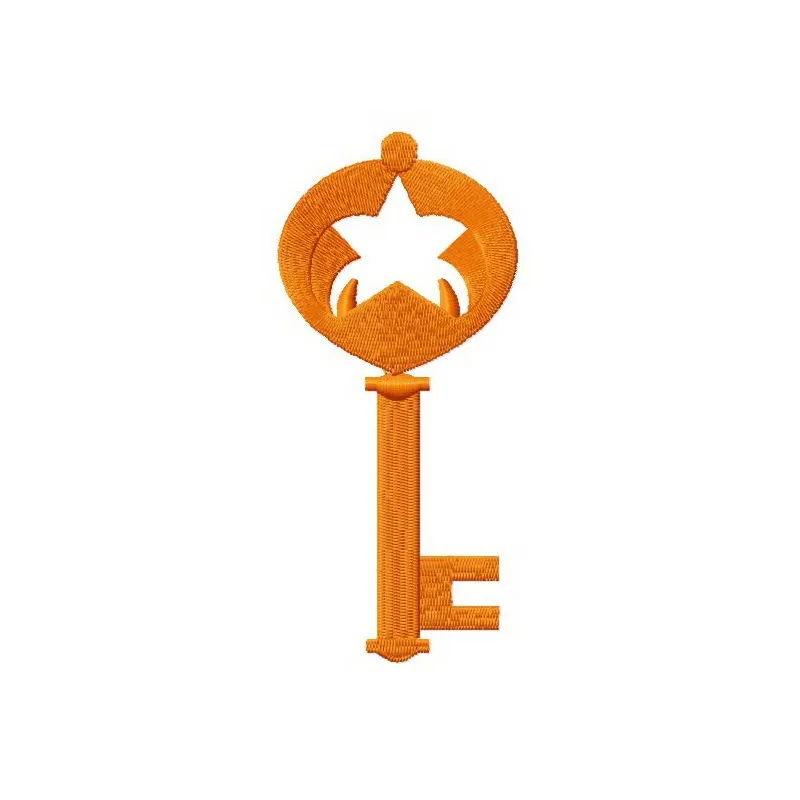 Star key embroidery design showcasing intricate stitching patterns for creative projects like bags and apparel.