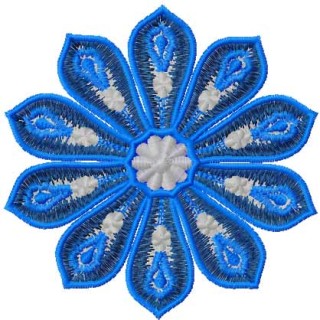 Blue flower free decoration embroidery design - Embroidery Design