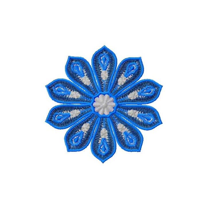 Blue flower free decoration embroidery design - Embroidery Design