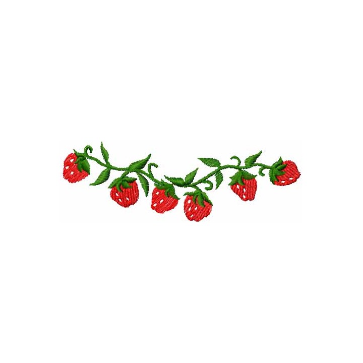 Strawberry border embroidery design - Embroidery Design