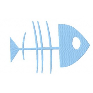 Fish skeleton embroidery design - Embroidery Design