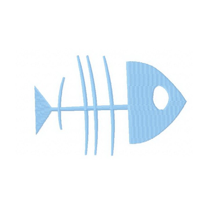 Fish skeleton embroidery design - Embroidery Design