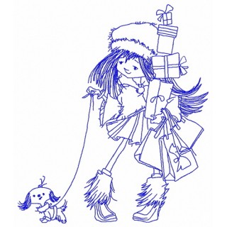 Christmas shopping 6 embroidery design - Embroidery Design