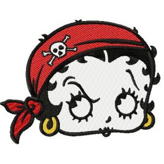 Betty Boop pirate embroidery design - Embroidery Design