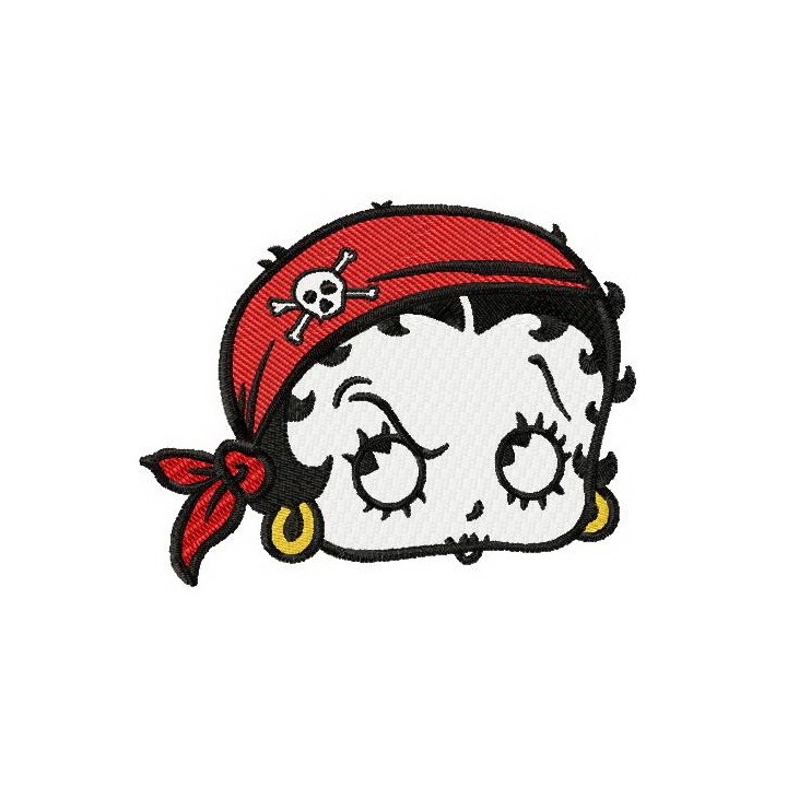 Betty Boop pirate embroidery design - Embroidery Design