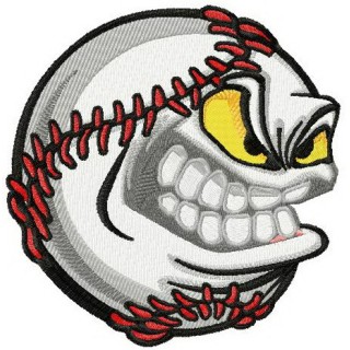 Angry baseball ball 2 embroidery design - Embroidery Design