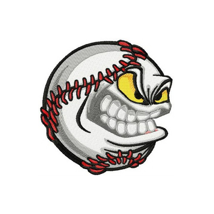 Angry baseball ball 2 embroidery design - Embroidery Design