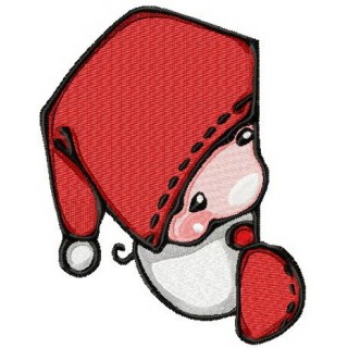 Santa hiding 2 embroidery design - Embroidery Design