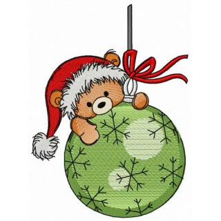 Climbing on Christmas ball embroidery design - Embroidery Design