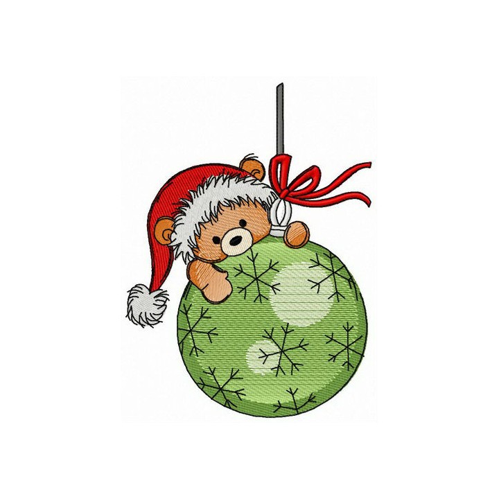 Climbing on Christmas ball embroidery design - Embroidery Design