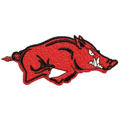 Arkansas Razorbacks logo 2 embroidery design preview, showcasing the intricate stitching of the iconic mascot.