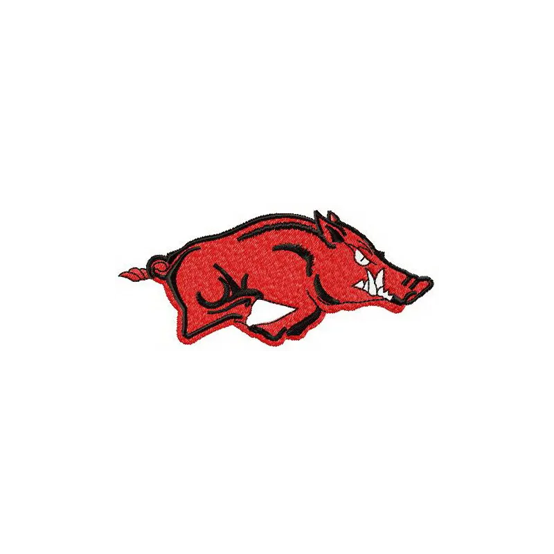 Arkansas Razorbacks logo 2 embroidery design preview, showcasing the intricate stitching of the iconic mascot.
