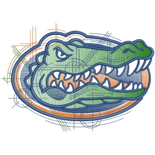 Florida Gators Sketch logo embroidery design - Embroidery Design