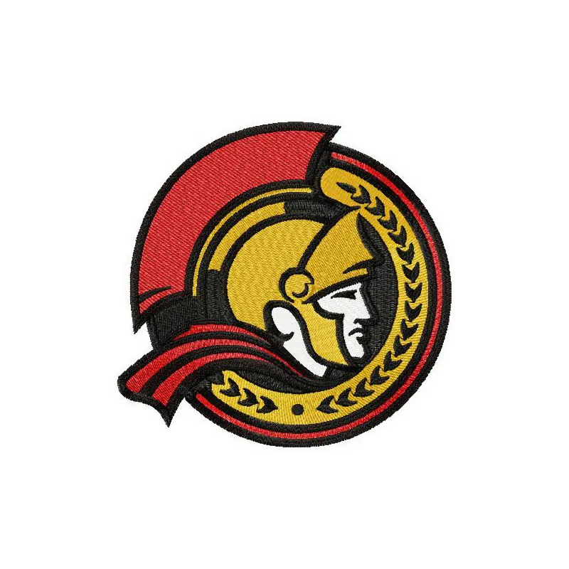 Ottawa Senators alternative logo embroidery design showcasing intricate stitching patterns for hockey enthusiasts.