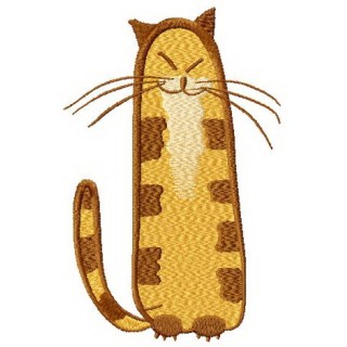 Funny striped cat embroidery design - Embroidery Design