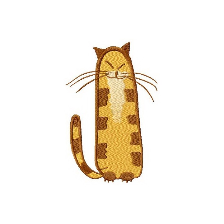 Funny striped cat embroidery design - Embroidery Design