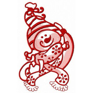 Affable snow friend embroidery design - Embroidery Design