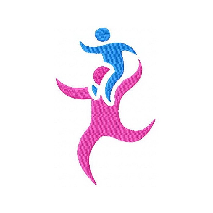 Son and daddy playing embroidery design - Embroidery Design