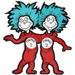 Thing One and Thing Two embroidery design - Embroidery Design