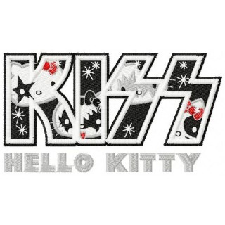 Hello Kitty KISS logo embroidery design - Embroidery Design