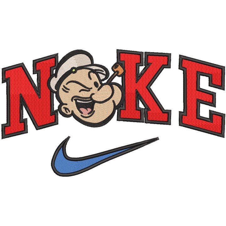 Nike Popeye embroidery design - Embroidery Design