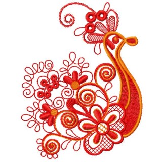 Red firebird  embroidery design - Embroidery Design