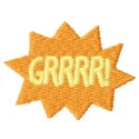 Preview of the GRRRR embroidery design featuring a fun dinosaur motif for creative stitching projects.