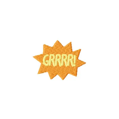 Preview of the GRRRR embroidery design featuring a fun dinosaur motif for creative stitching projects.