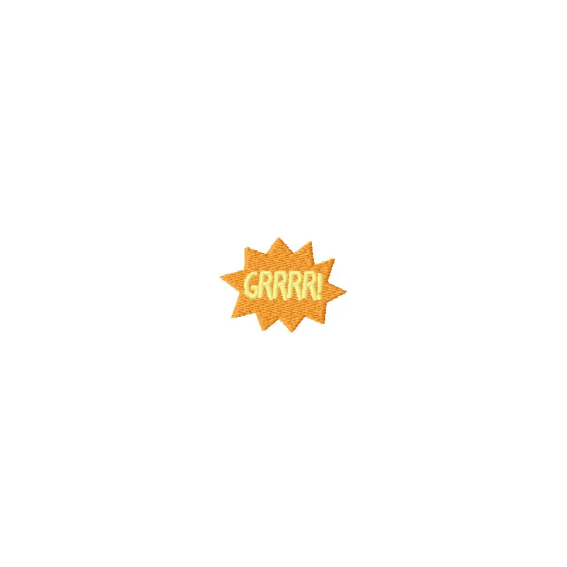 Preview of the GRRRR embroidery design featuring a fun dinosaur motif for creative stitching projects.