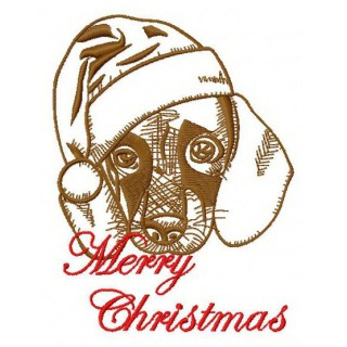 Christmas dachshund 5 embroidery design - Embroidery Design