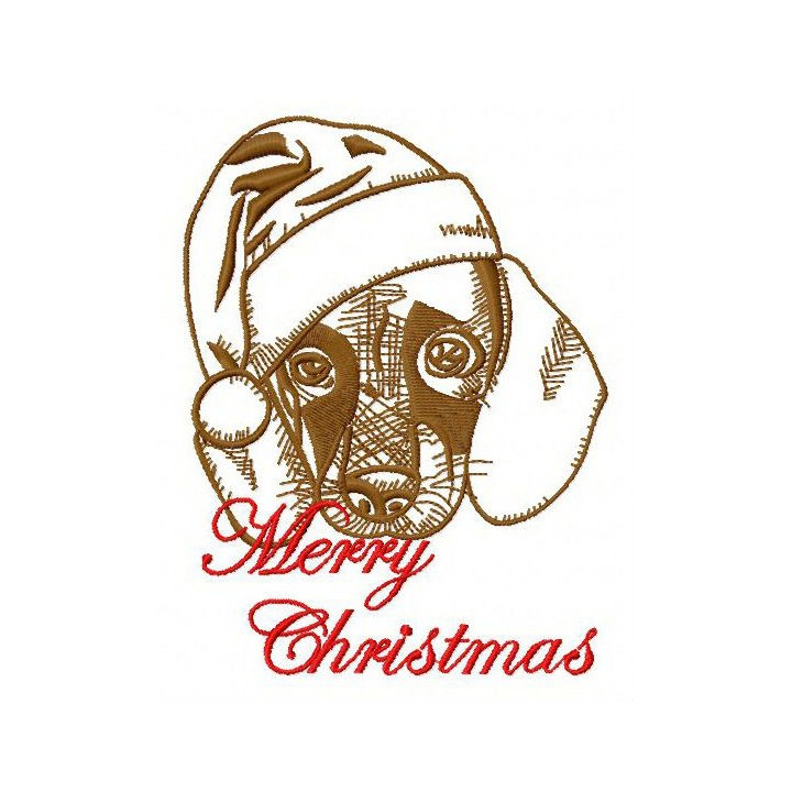 Christmas dachshund 5 embroidery design - Embroidery Design