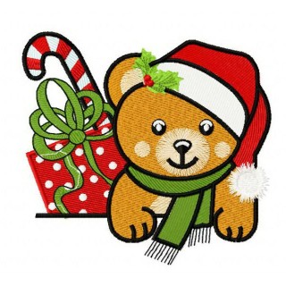 Christmas teddy bear 6 embroidery design - Embroidery Design