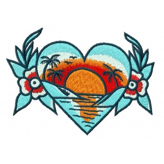 Sunset in my heart embroidery design - Embroidery Design