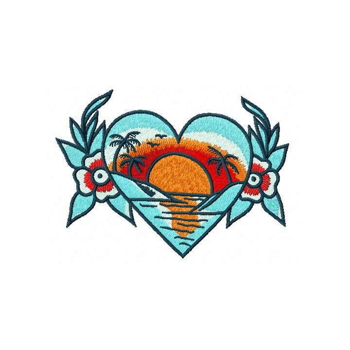 Sunset in my heart embroidery design - Embroidery Design
