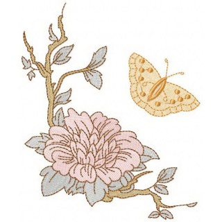 Vintage sakura in bloom embroidery design - Embroidery Design