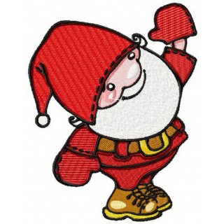 Santa waving hand embroidery design - Embroidery Design