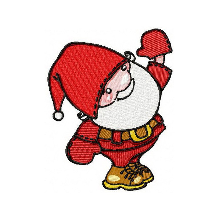 Santa waving hand embroidery design - Embroidery Design