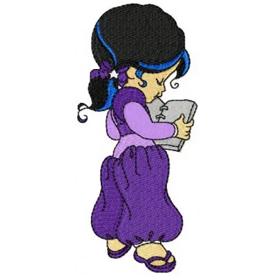 Main preview of the Indigo embroidery design featured in the Rainbow Brite collection, showcasing vibrant colors and details.