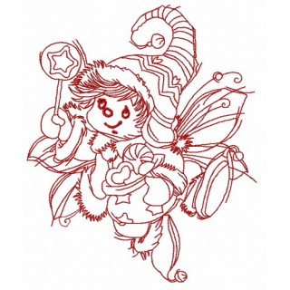 Christmas elf 2 embroidery design - Embroidery Design