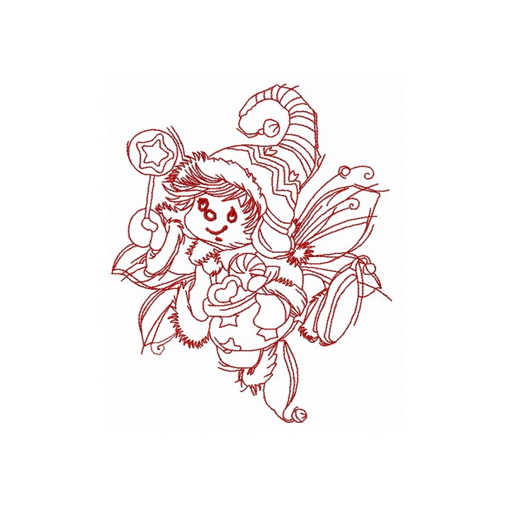 Christmas elf 2 embroidery design - Embroidery Design