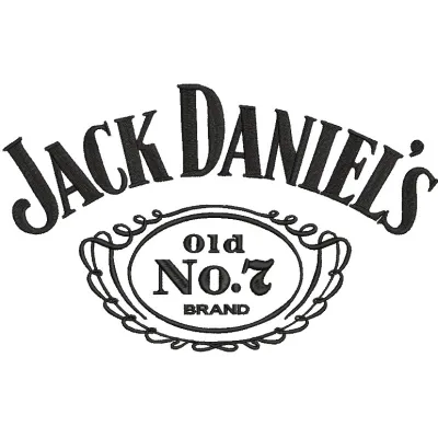 Embroidery design preview of the Jack Daniels Old No 7 Logo featuring intricate details and clean edges.