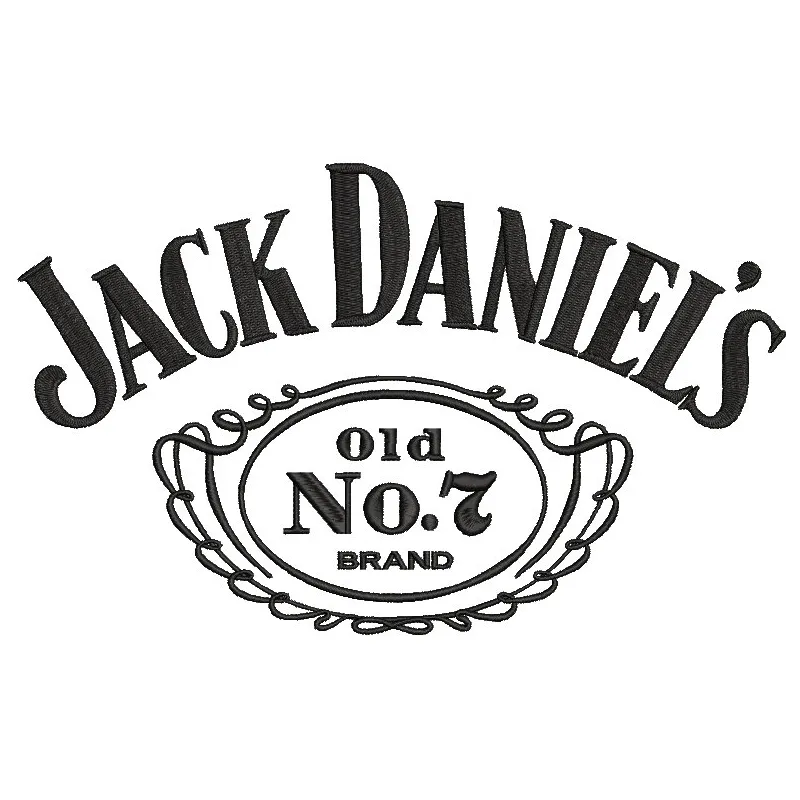 Embroidery design preview of the Jack Daniels Old No 7 Logo featuring intricate details and clean edges.