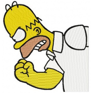 Homer angry embroidery design - Embroidery Design