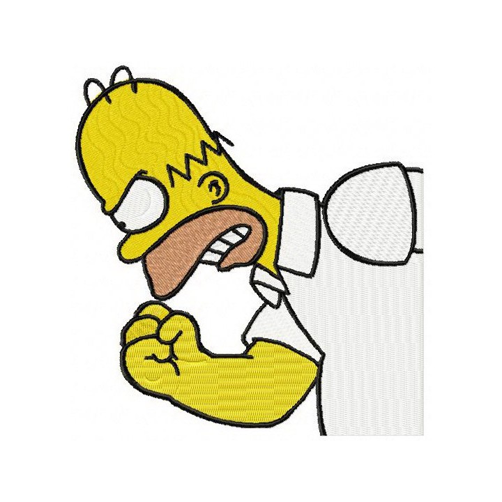 Homer angry embroidery design - Embroidery Design